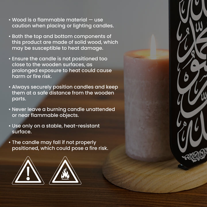 Metal Candleholder Islamic Table Decor - Geometric Design Muslim Gift