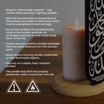 Islamic Candleholder | Sabr Shukr Tawakkul - Latin Calligraphy Decor