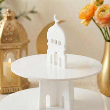 Présentoir de service rond à 3 étages en acrylique – Tour à dattes et douceurs du Ramadan