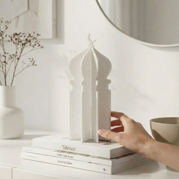 Ramadan 3D Acrylic Mosque Table Decor – Modern Minimalist Interlocking Statue