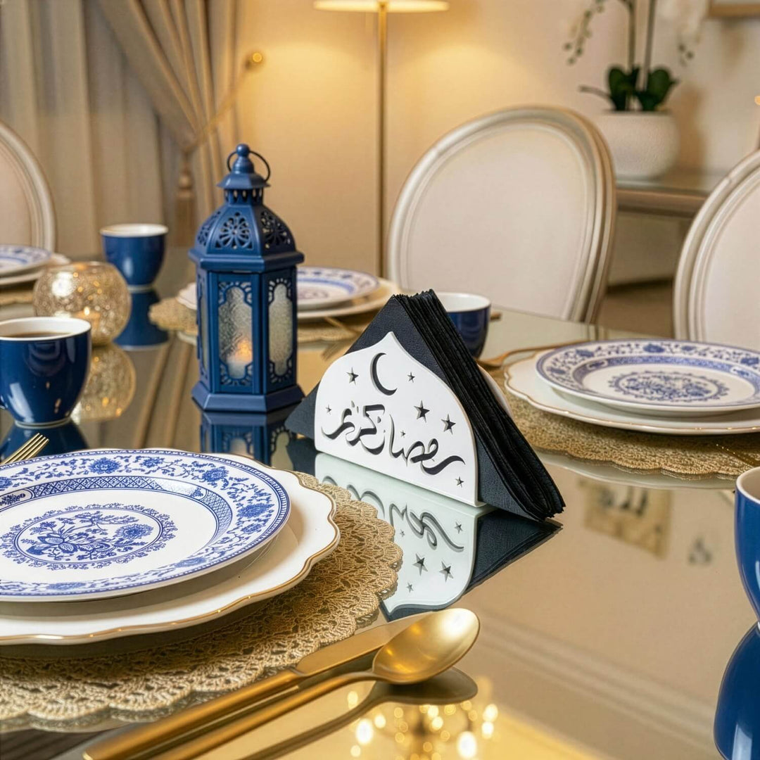 Ramadan Kareem Napkin Holder – Metal Iftar Table Decor