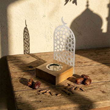 Tower Style Bakhoor Burner – Vertical Metal & Wood Mabkhara