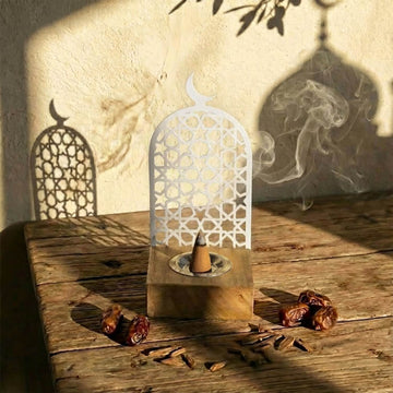 Tower Style Bakhoor Burner – Vertical Metal & Wood Mabkhara