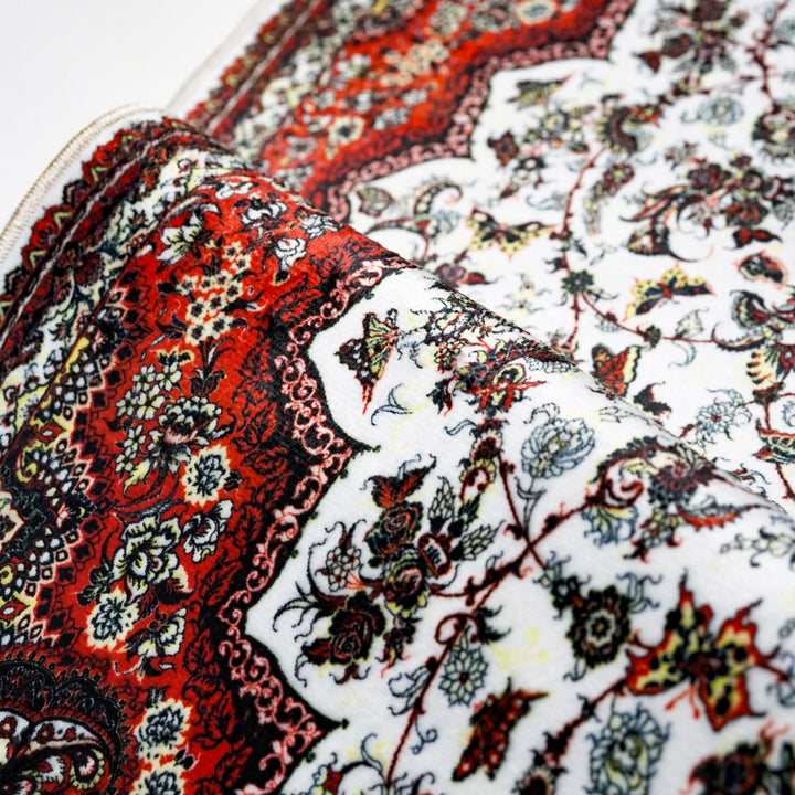 white-red-prayer-rug-islamic-ornate-design-soft-acrylic-islamicwallartstore