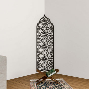 Wooden Interior Mihrab For Prayer Room - Islamic Home Decor | 12 - Pointed Star - Islamic Wall Art Store