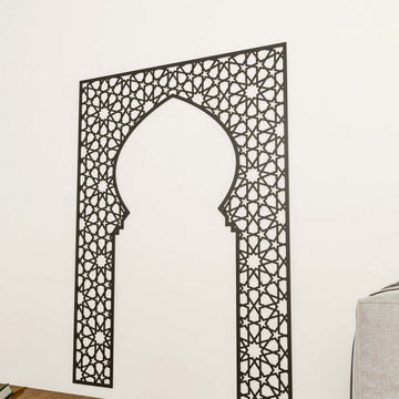 Wooden Mihrab for Home Prayer Space - Islamic Wall Art | 10 Pointed Star - Islamic Wall Art Store