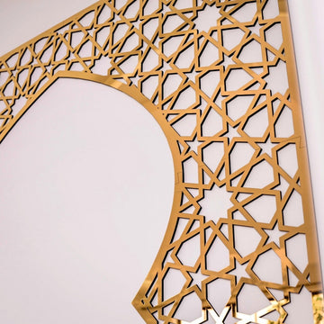 Wooden Mihrab for Home Prayer Space - Islamic Wall Art | 10 Pointed Star - Islamic Wall Art Store