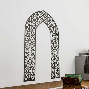 Wooden Mihrab for Your Prayer Room - Islamic Wall Art | 12 - Pointed Star - Islamic Wall Art Store