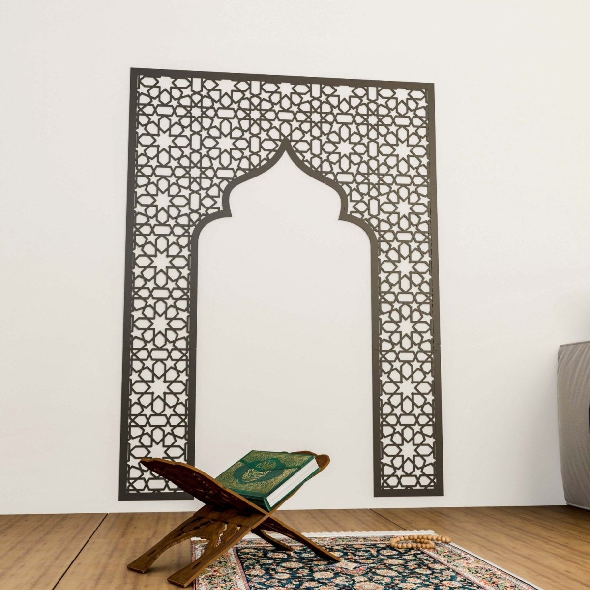 Islamic Wood Roster Prayer Room Decors - Wooden Mihrab | Islamic Wall Art
