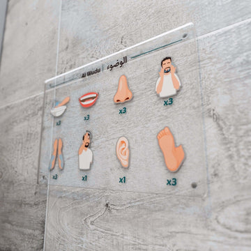 Wudu Step - by - Step Guide for Kids - Islamic Art Decor on Acrylic - Islamic Wall Art Store