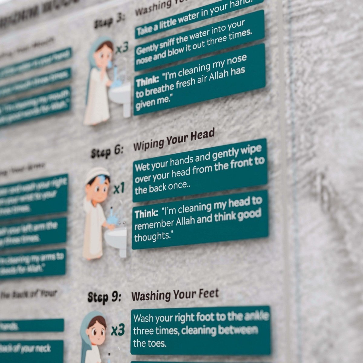 Wudu Schritt für Schritt Kinder Dekor