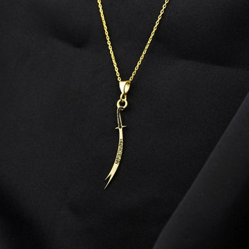 Zulfiqar Sword Necklace, Muslim Jewelry - 925 Silver Islamic Pendant - Islamic Wall Art Store