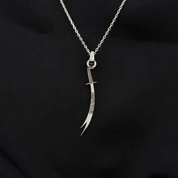 Zulfiqar Sword Necklace, Muslim Jewelry - 925 Silver Islamic Pendant - Islamic Wall Art Store