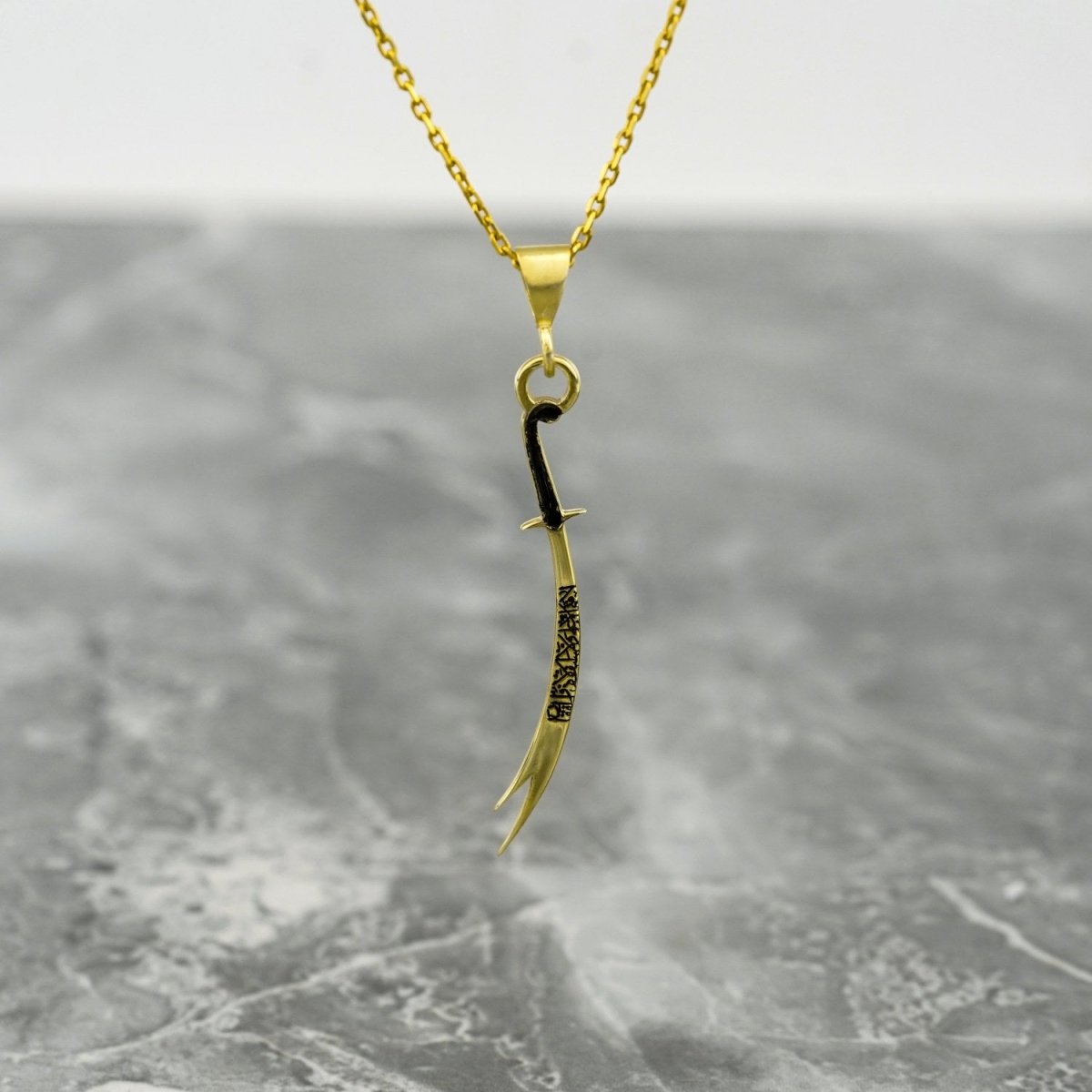 Zulfiqar Sword Necklace, Islamic Pendant