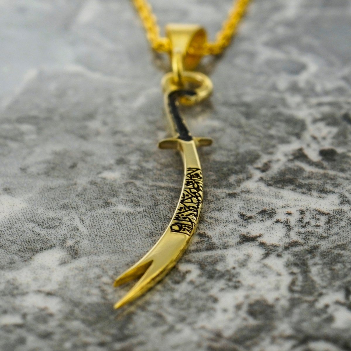 Zulfiqar Sword Necklace, Islamic Pendant – Islamic Wall Art Store