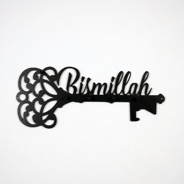 Bismillah Key Holder - Islamic Wall Art Decor, Latin Calligraphy
