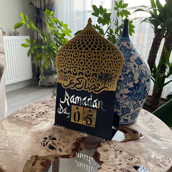 Ramadan Calendar Metal Acrylic Islamic Table Decor - Islamic Gift
