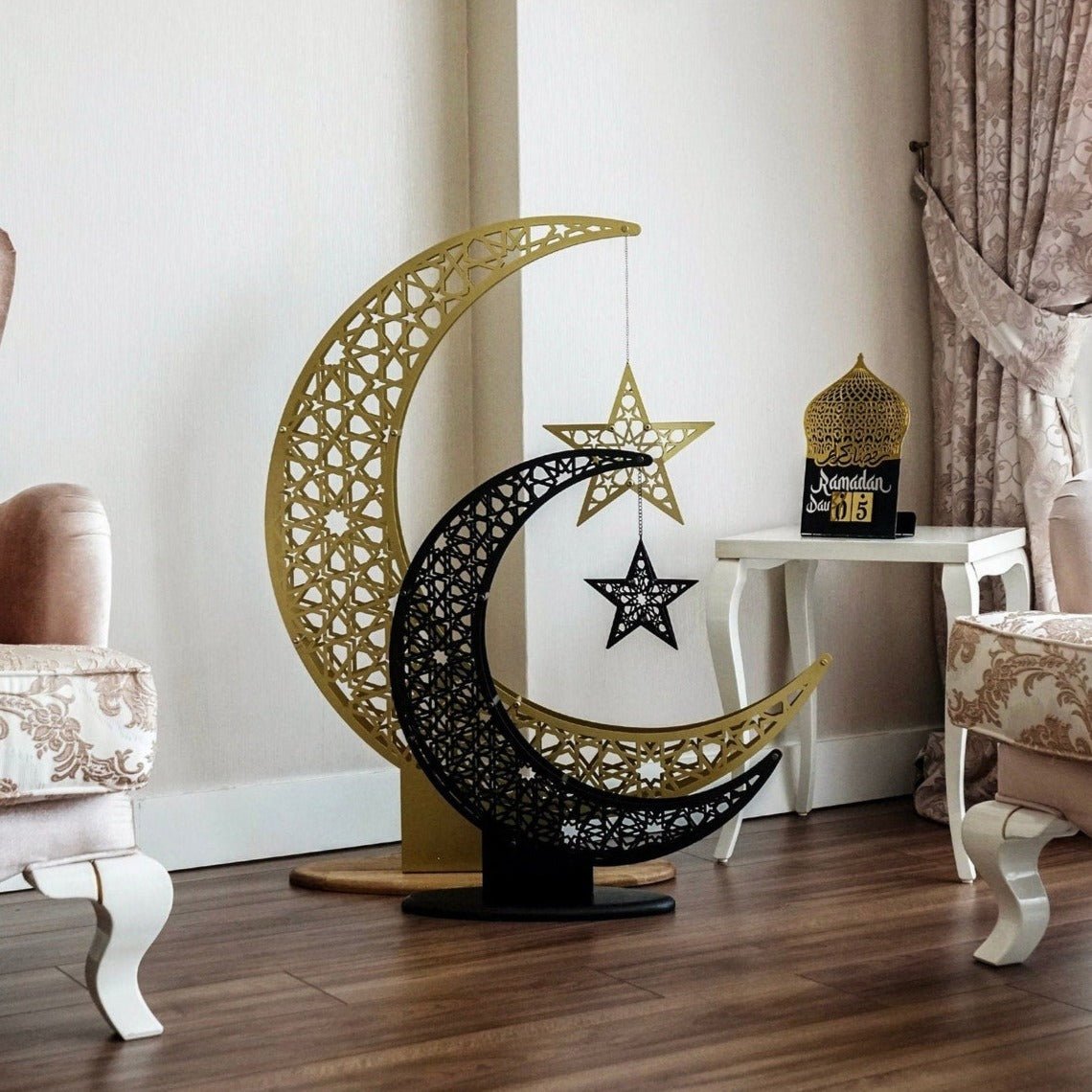 Islamic Wall Art Metalwork Crescent Moon & Star