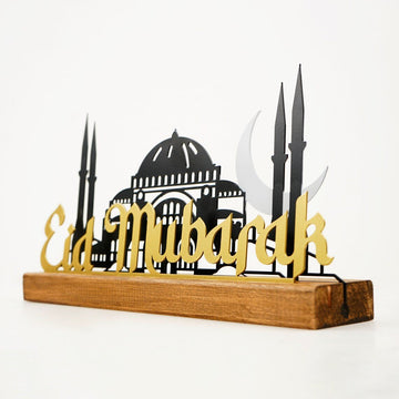 Eid Mubarak with Hagia Sophia & Mosque Islamic Gift Table Art - Islamic Wall Art Store