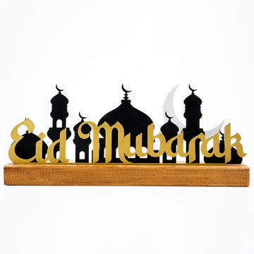 Eid Mubarak with Hagia Sophia & Mosque Islamic Gift Table Art - Islamic Wall Art Store