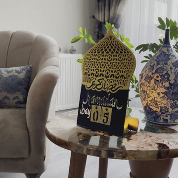 Ramadan-Kalender | Islamische Tischdekoration aus Acryl und Metall – Islamisches Geschenk