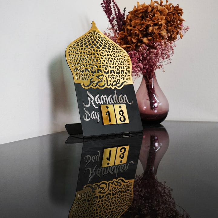 Calendrier Ramadan Décor de Table Ramadan Métal et Acrylique