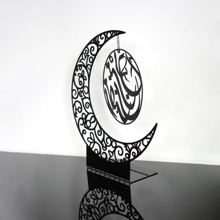 Ramadan Kareem Halbmond-Dekoration aus Metall, Ramadan-Dekoration, Mond für Zuhause, islamische Tischdekoration