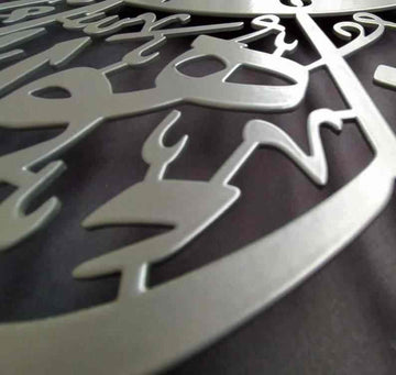 Bismillah Latin Key Holder, Basmala and Key Metal Calligraphy Islamic Home Decor - Islamic Wall Art Store