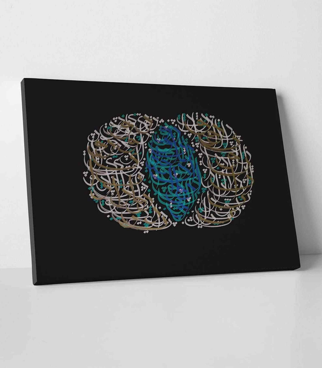 Reproduction Calligraphy لوحة كنفاس تقاطع الخطوط - فنون حائط إسلامية، طباعة على القماش
