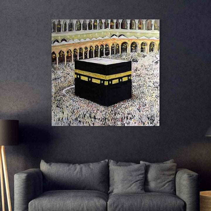 Kaaba v3 Oil Painting Reproduction Canvas Print Islamic Wall Art - Islamic Wall Art Store