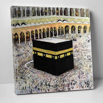 Kaaba v3 Oil Painting Reproduction Canvas Print Islamic Wall Art - Islamic Wall Art Store