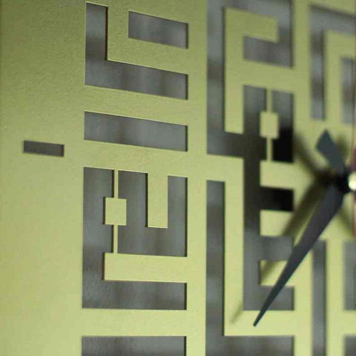 Kufic Shahadah Clock Islamic Wall Art - Islamic Wall Art Store