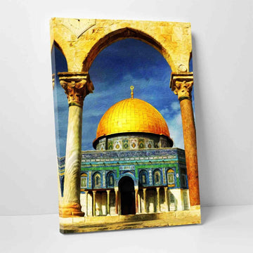 Masjid Al Aqsa Decorative v5 Oil Paint Reproduction Canvas Print Islamic Wall Art - Islamic Wall Art Store