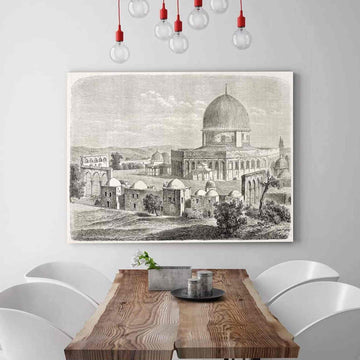 Masjid Al Aqsa v11 Oil Paint Reproduction Canvas Print Islamic Wall Art - Islamic Wall Art Store