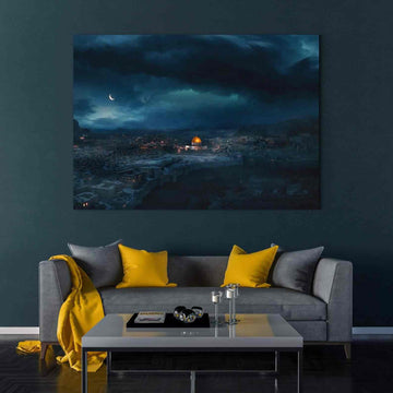 Masjid Al Aqsa v7 Oil Paint Reproduction Canvas Print Islamic Wall Art - Islamic Wall Art Store