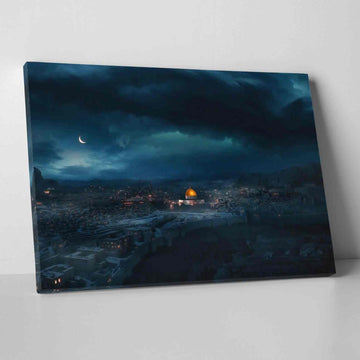 Masjid Al Aqsa v7 Oil Paint Reproduction Canvas Print Islamic Wall Art - Islamic Wall Art Store