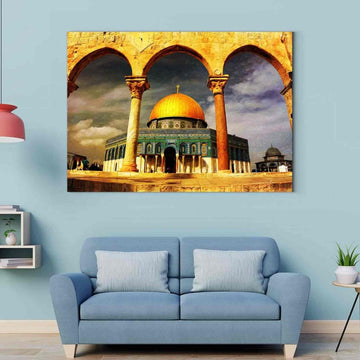 Masjid Al Aqsa v8 Oil Paint Reproduction Canvas Print Islamic Wall Art - Islamic Wall Art Store