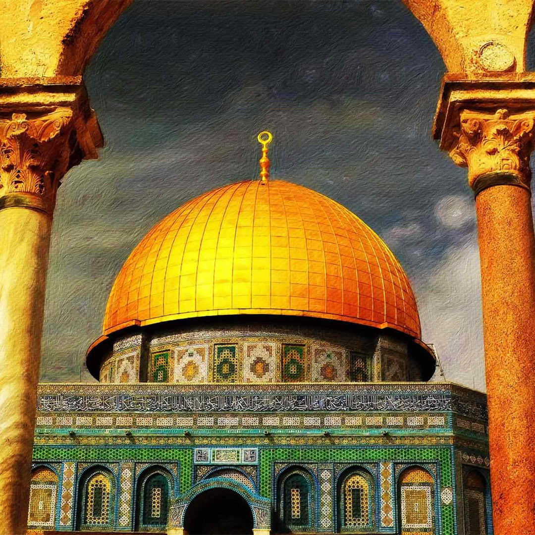 Masjid Al Aqsa v8 Oil Paint Reproduction Canvas Print Islamic Wall Art - Islamic Wall Art Store