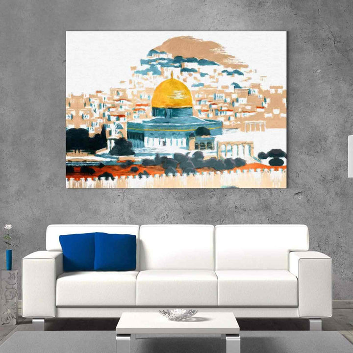 Masjid Al Aqsa v9 Oil Paint Reproduction Canvas Print Islamic Wall Art - Islamic Wall Art Store