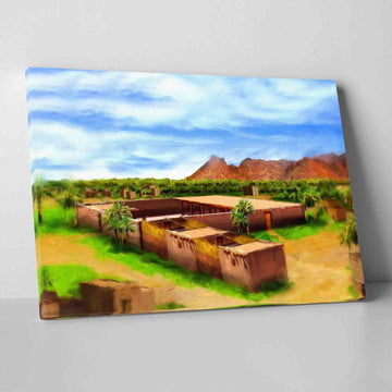 Masjid An Nabawi v3 Oil Painting Reproduction Canvas Print Islamic Wall Art - Islamic Wall Art Store