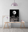 Modern Arabic Calligrahy Full Moon Oil Paint Reproduction Canvas Print Islamic Wall Art - Islamic Wall Art Store