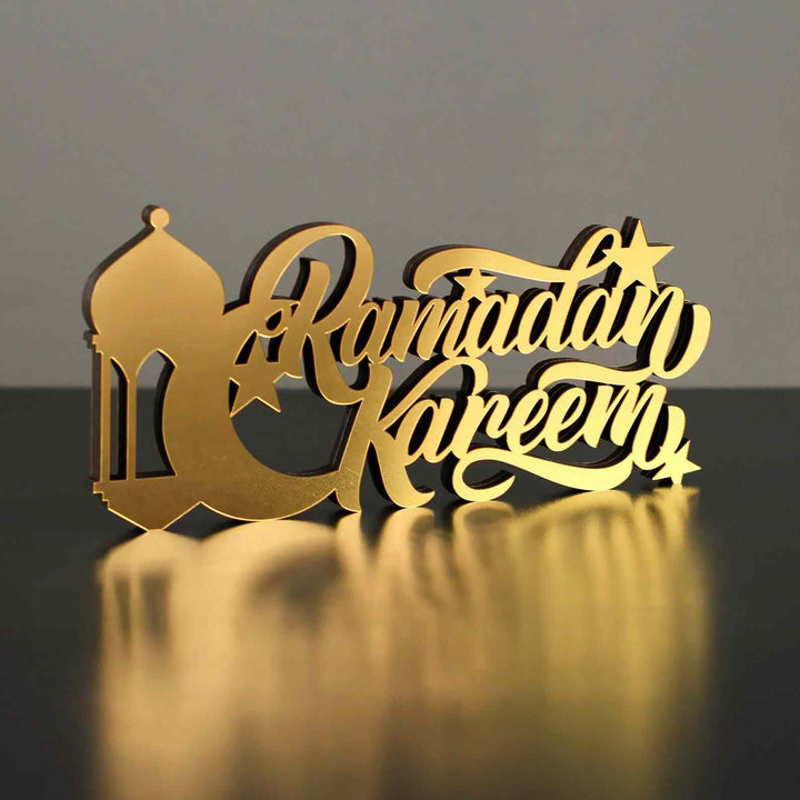 Ramadan Kareem Acrylic Tabletop Decor in English Letters - Islamic Wall Art Store
