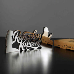 Ramadan Kareem Acryl-Tischplattendekor in englischen Buchstaben mit Dua