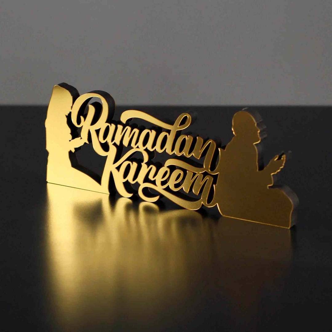 Ramadan Kareem Acrylic Tabletop Decor in English Letters with Dua - Islamic Wall Art Store