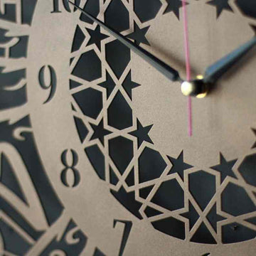Surah Al Ikhlas Metal Islamic Wall Clock - Islamic Wall Art Store