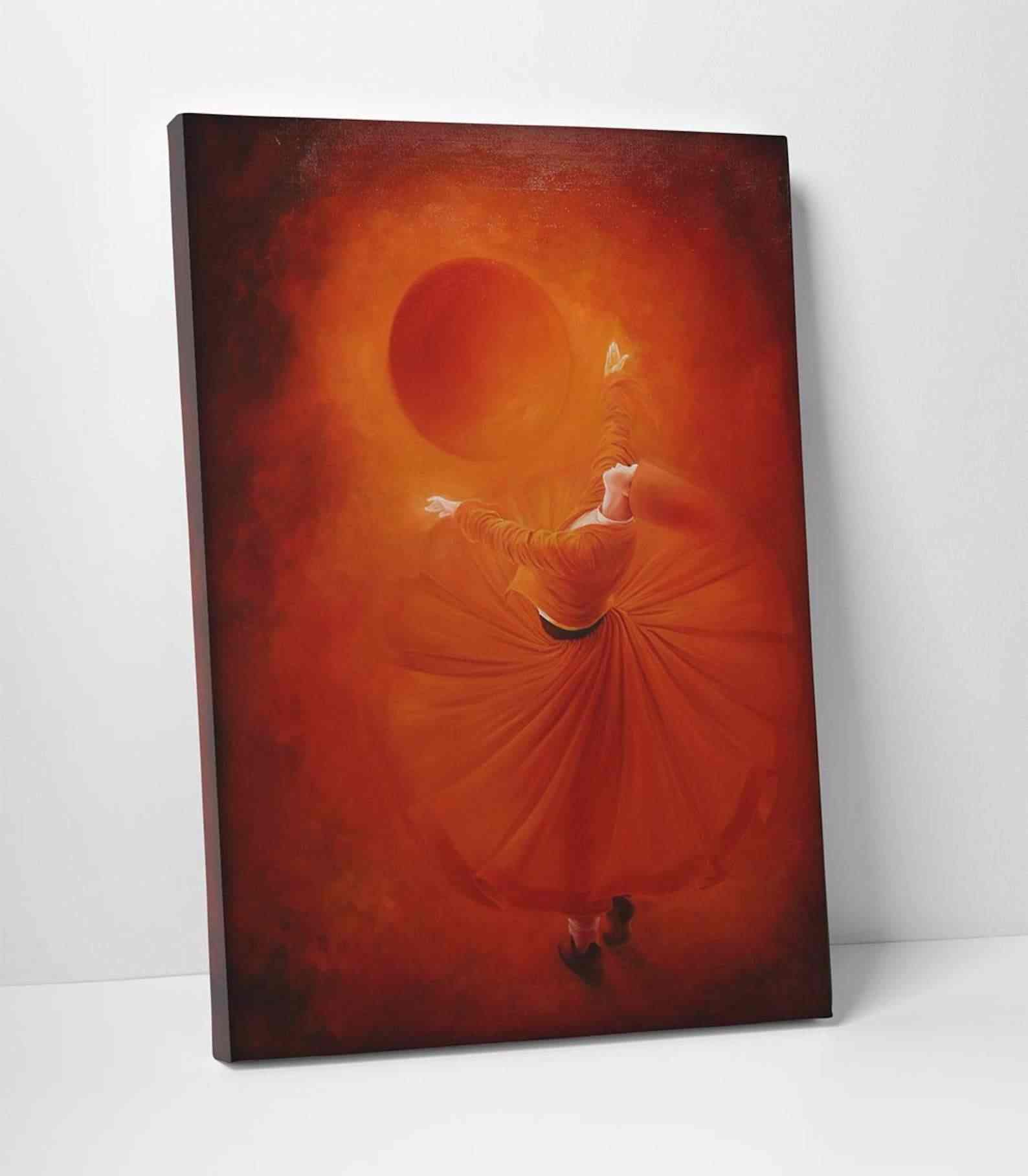 Whirling Dhervish Ebru Canvas Print Islamic Art E11141 main image 0