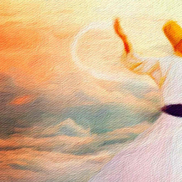 Whirling Dervish v10 Oil Paint Reproduction Canvas Print Islamic Wall Art - Islamic Wall Art Store