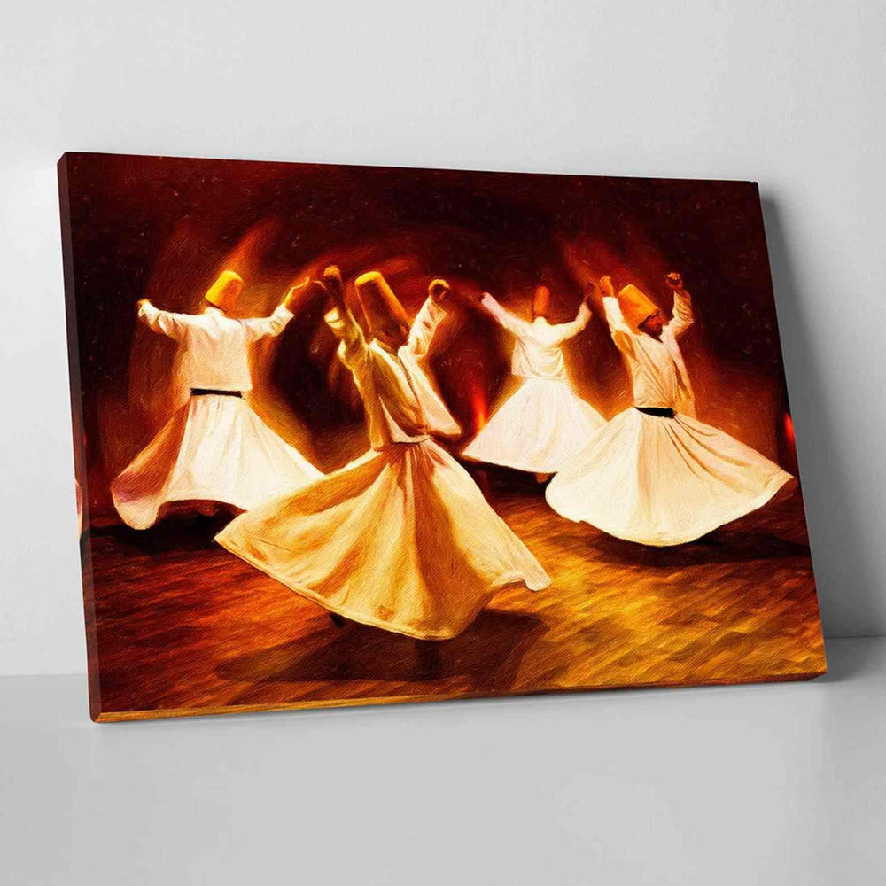 Whirling Dervish v12 Oil Paint Reproduction Canvas Print Islamic Wall Art - Islamic Wall Art Store