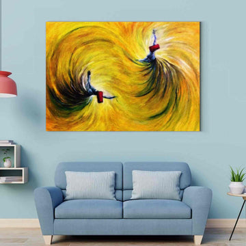 Whirling Dervish v18 Oil Paint Reproduction Canvas Print Islamic Wall Art - Islamic Wall Art Store