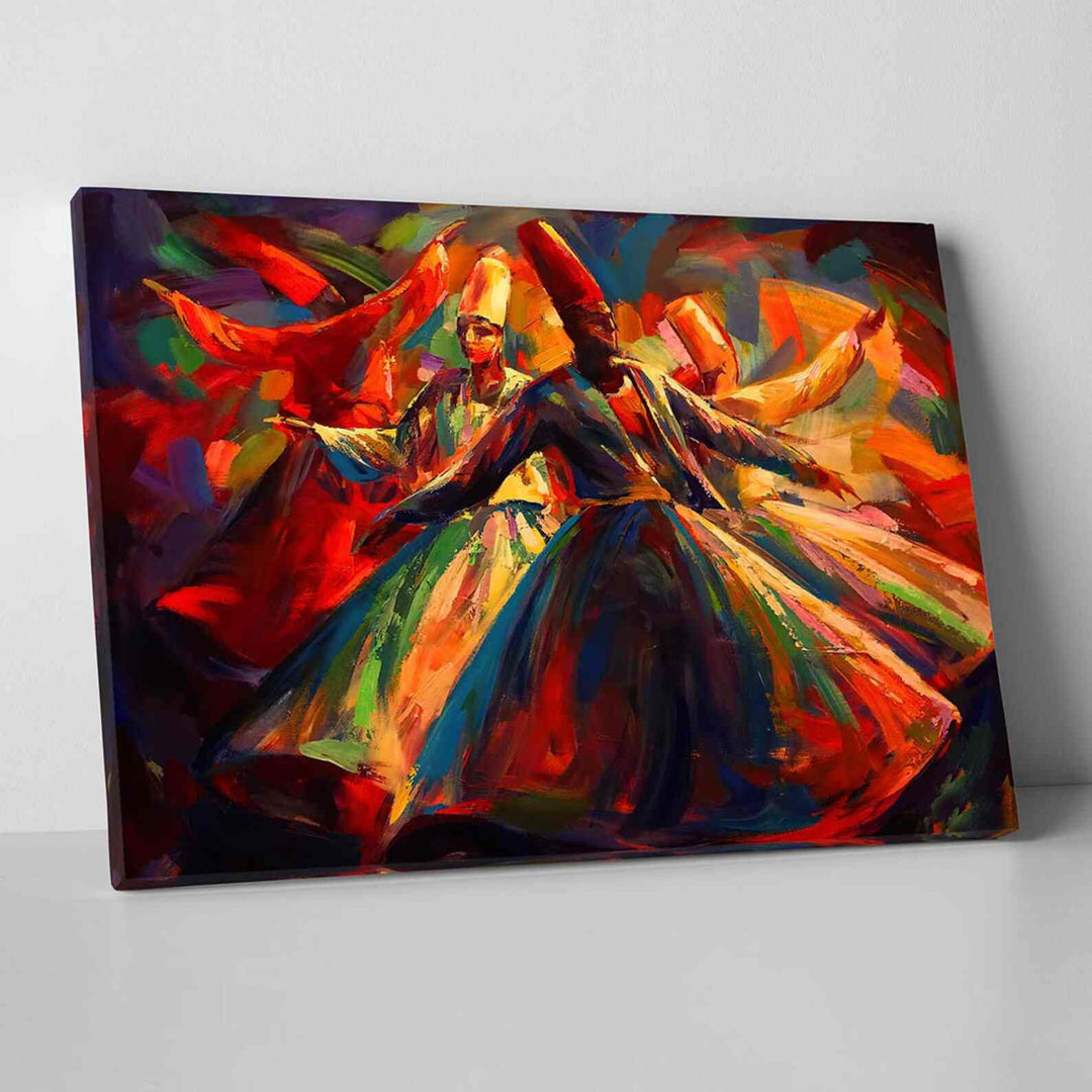 Whirling Dervish v19 Oil Paint Reproduction Canvas Print Islamic Wall Art - Islamic Wall Art Store